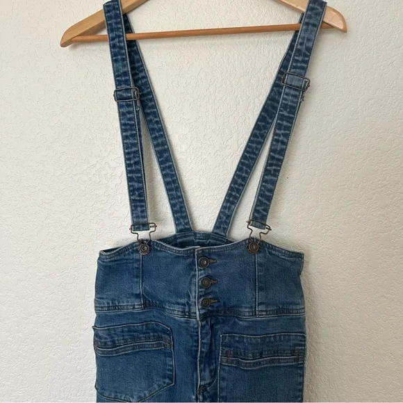 Free People Penrose High Waisted Denim Overalls - Picture 8 of 12